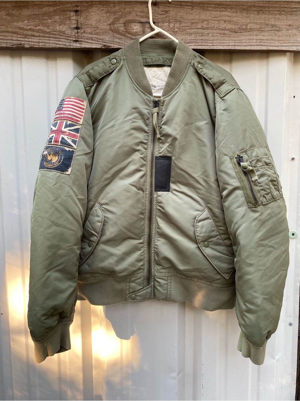 Denim & Supply Ralph Lauren XL Padded Bomber Jacket| US/UK + Antarctic Patch